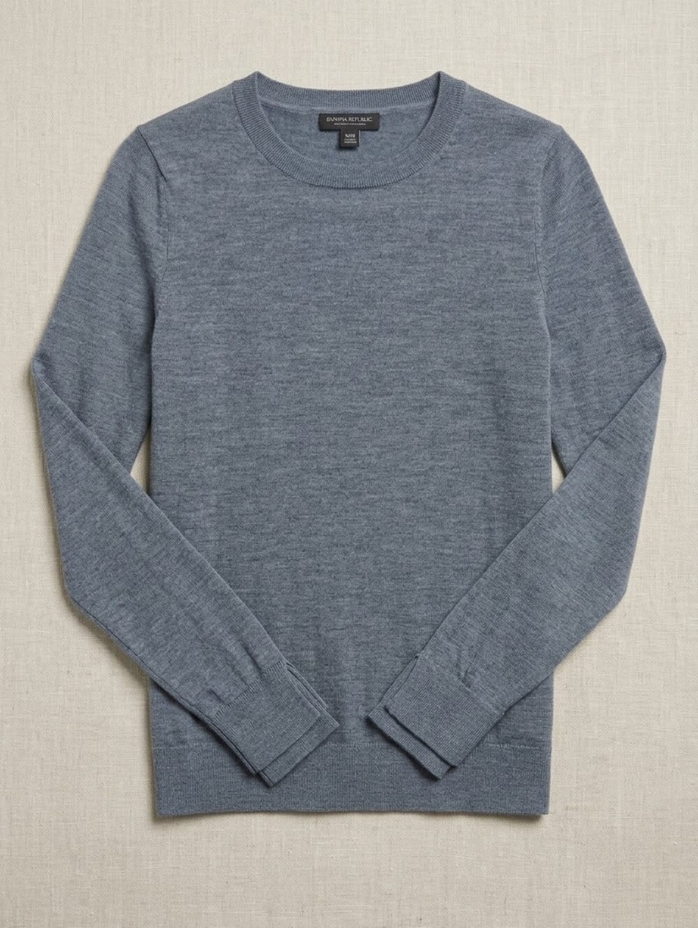Banana Republic 100% Merino Wool Crewneck Sweater Heather Gray Minimalist M